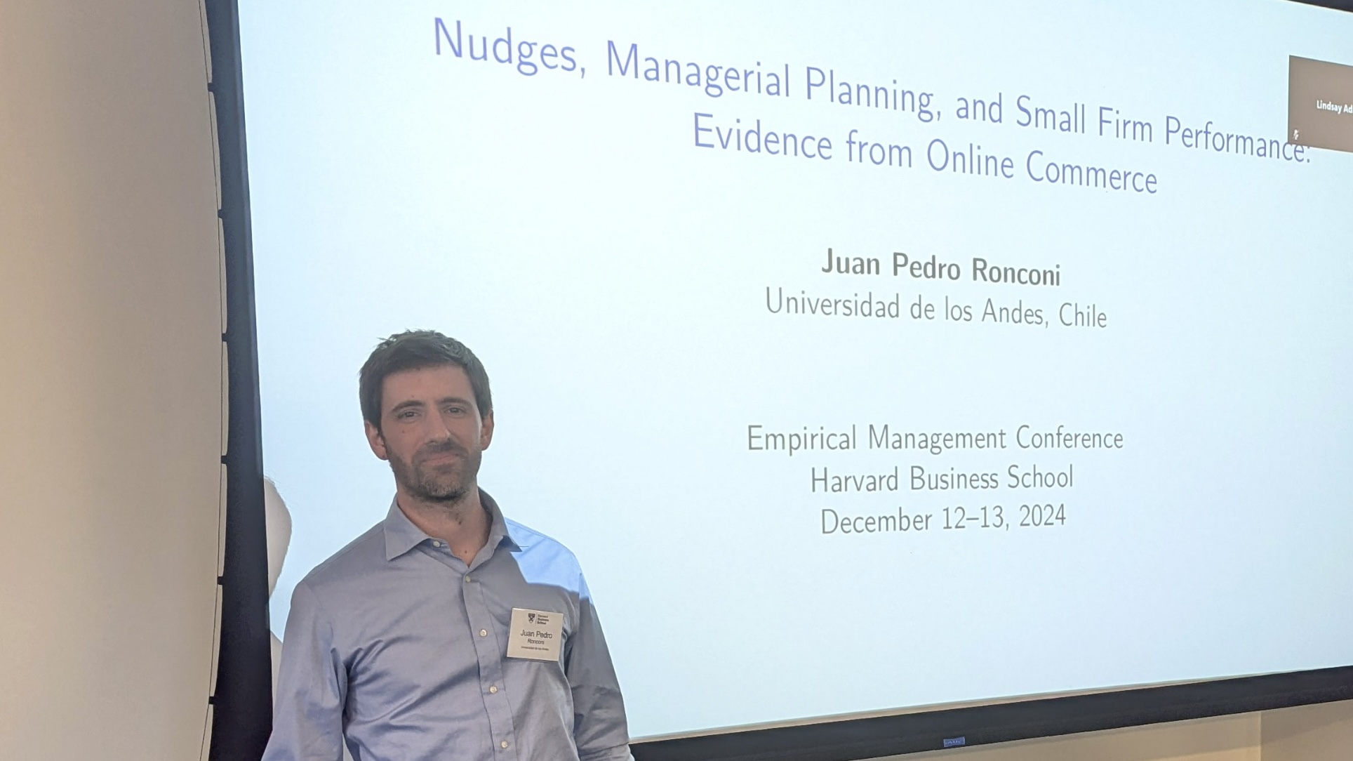 Lab Associate at the Empirical Management Conference at the Harvard Business School