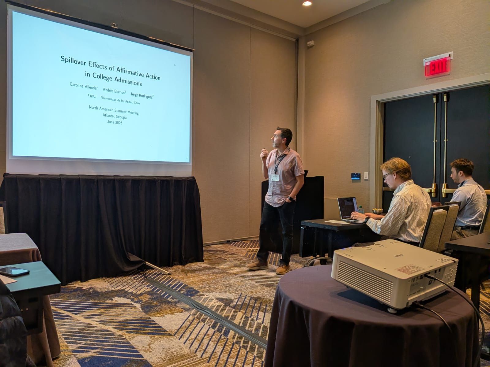 Jorge Rodríguez Presents Research on Affirmative Action at the Econometric Society Annual Meeting
